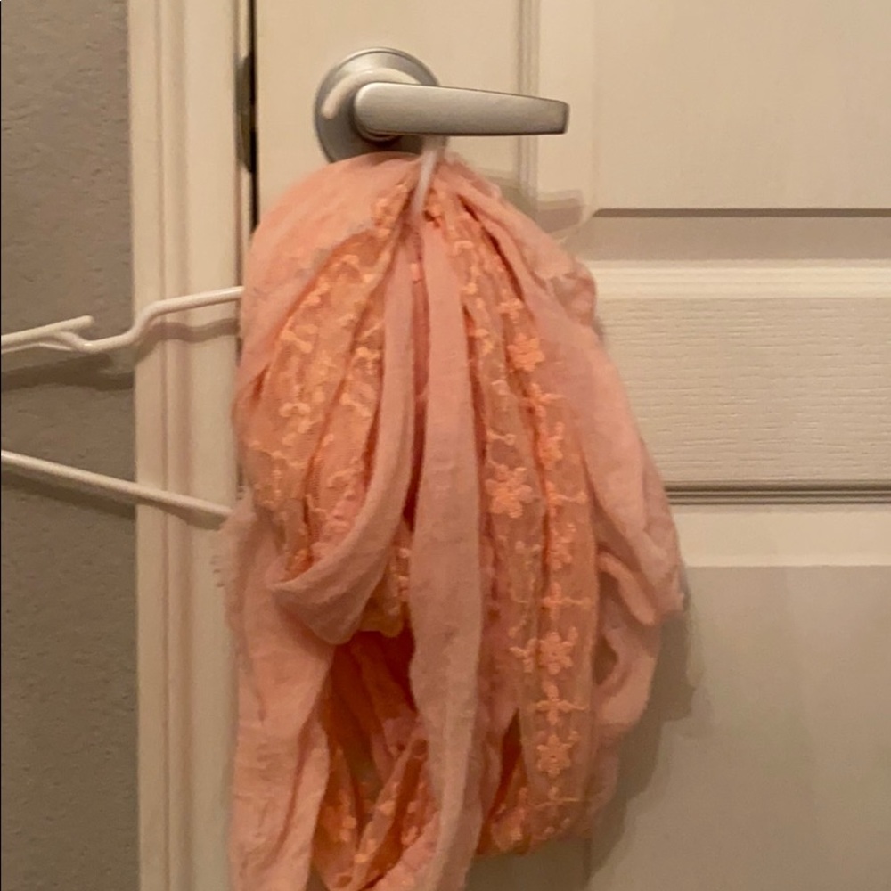 Pink Floral Lace Infinite Scarf